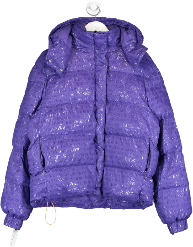 Sherpa JacketsRotate Birger Christensen Purple Tina Embossed Puffer Jacket UK S