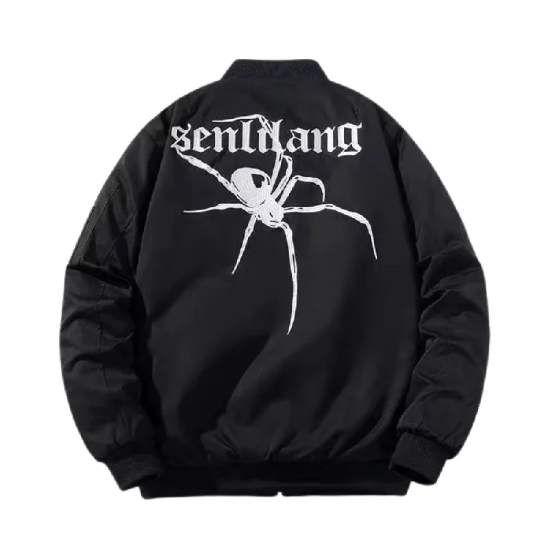 Painted JacketsSpider Embroidered Bomber Jacket