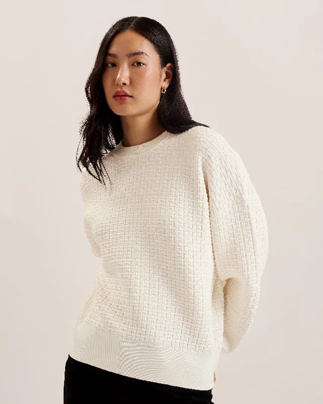 Tedtyy Jacquard Knitted Crew Neck Sweater IvoryCrewneckmoment