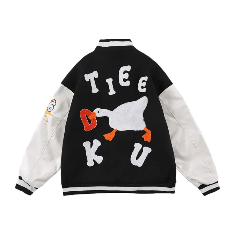 Hip-Hop JacketsUrban Duck Embroidery Baseball Jacket