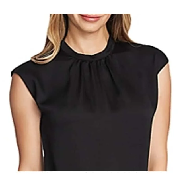 Vince Camuto Women's Cap Sleeve Crew Neck Formal Top Black Size SmallCrewneckfit