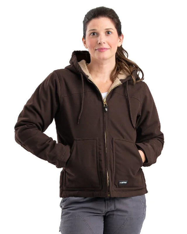 Faux Leather JacketsWomen's Sherpa-Lined Duck Hooded Jacket