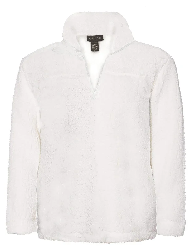 Gioberti Men's and Women's Off White Super Soft Sherpa 1/4 Zip Pullover SweaterSheer Knit Tops