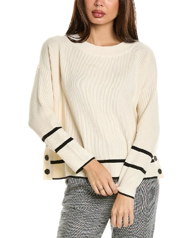 Adrianna Papell Dropped-Shoulder SweaterFitted Knit Tops