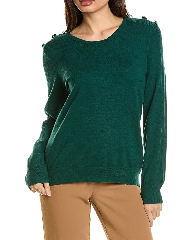 Adrianna Papell Embellished SweaterMohair Knit Tops