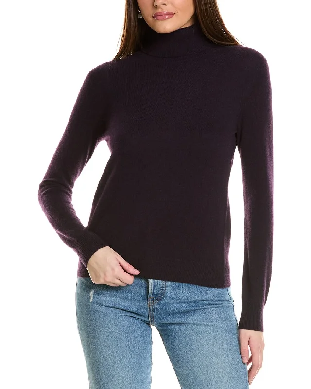 Amicale Cashmere Basic Turtleneck Cashmere SweaterAthletic Knit Tops