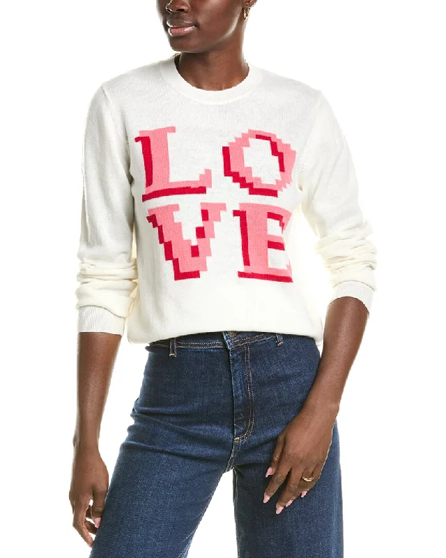 Brodie Cashmere Wool & Cashmere-Blend Pixel Love JumperOversized Knit Tops