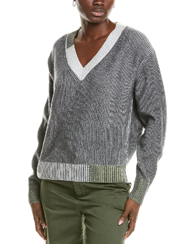 Brodie Cashmere Wool & Cashmere-Blend Plaited Color Pop JumperPerformance Knit Tops