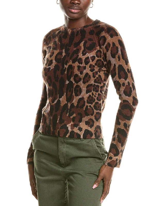 Brodie Cashmere Wool & Cashmere-Blend Printed Leopard JumperWork Knit Tops