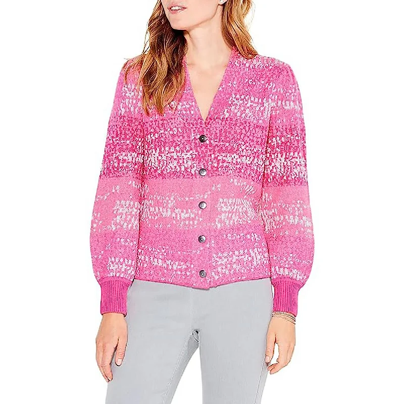 Confetti Womens Knit Button-Down Cardigan SweaterThermal Knit Tops