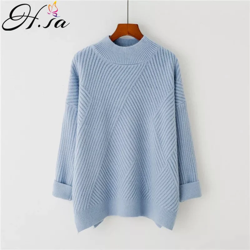 H.SA - Women SweaterTurtleneck Knit Tops