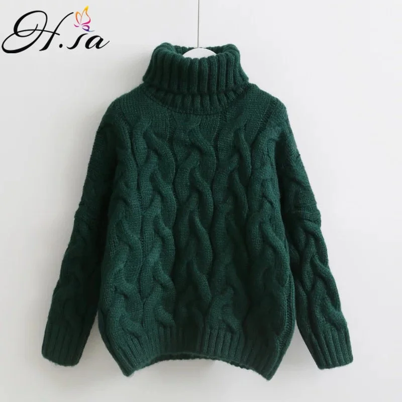 H.SA - Women SweaterPolyester Knit Tops