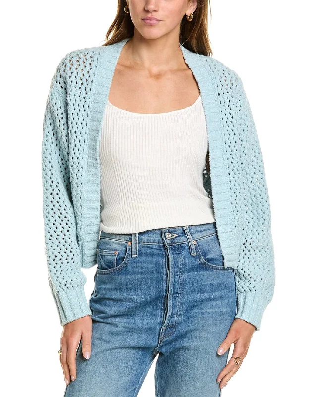 John Elliott Foam Boucle Knit Cropped CardiganTasseled Knit Tops