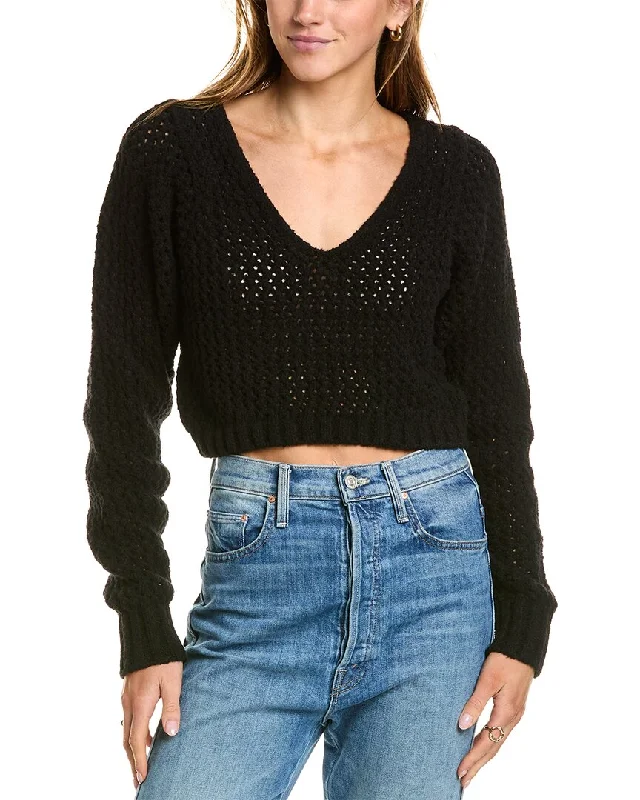 John Elliott Foam Boucle Knit Cropped SweaterArtist Knit Tops