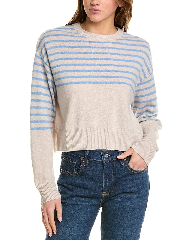 Monrow Stripe Wool & Cashmere-Blend SweaterStatement Knit Tops