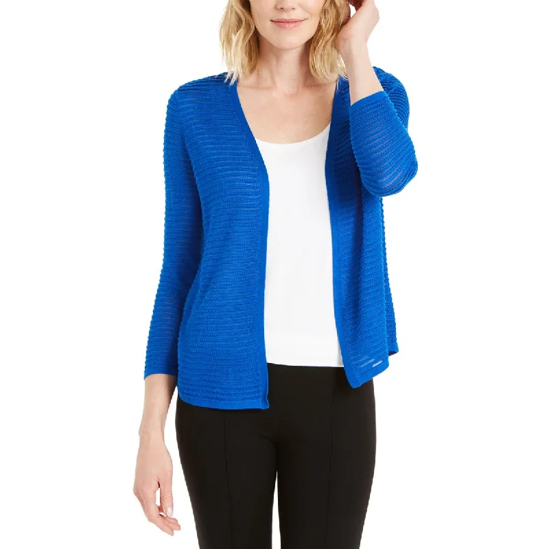 Otto Womens Sheer Cardigan SweaterRibbed Cuff Knit Tops