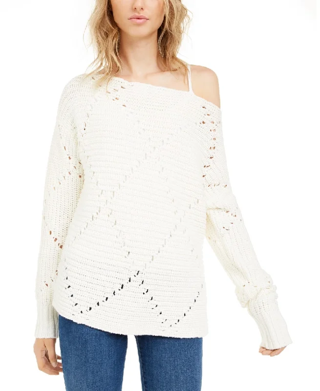 Rachel Roy Women's Elise Off-The-Shoulder Sweater White Size X-LargeCollege Knit Tops