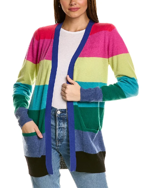 Scott & Scott London Rainbow Cali Wool & Cashmere-Blend CardiganCrewneck Knit Tops