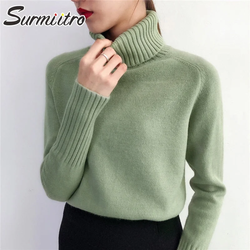 WILUXE Sweater Female 2019 Autumn Winter Cashmere Knitted Women Sweater And Pullover Female Tricot Jersey Jumper Pull FemmeCotton Knit Tops