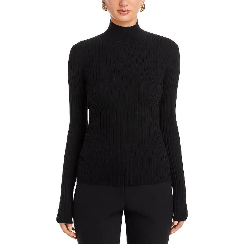 Womens Long Sleeve knit Mock Turtleneck SweaterLayered Knit Tops