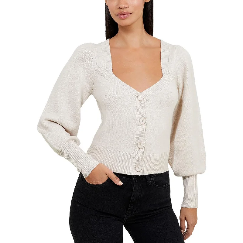 Womens V Neck Long Sleeve Cardigan SweaterStatement Knit Tops