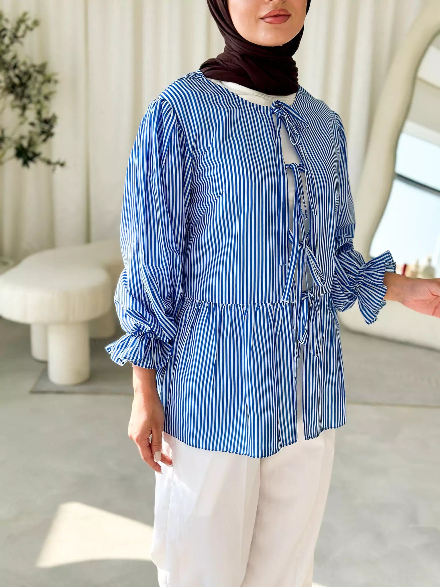 Blue Coquette Stripes ShirtRainproof Shirts