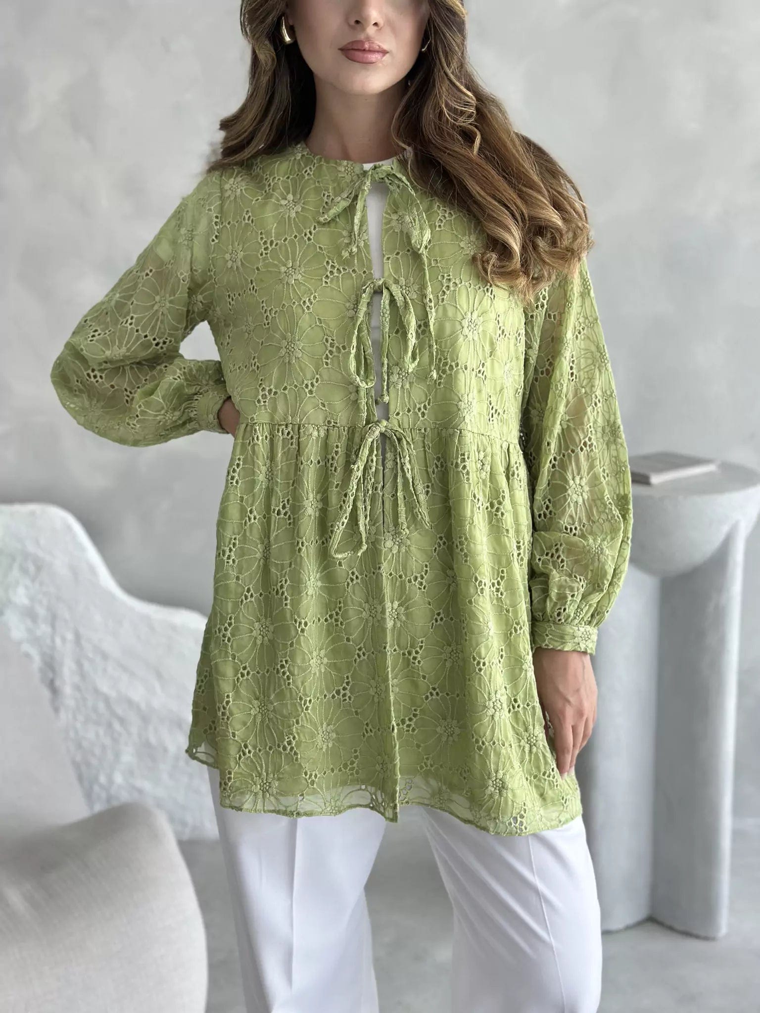 Flossie Green Embroidered ShirtPainted Shirts