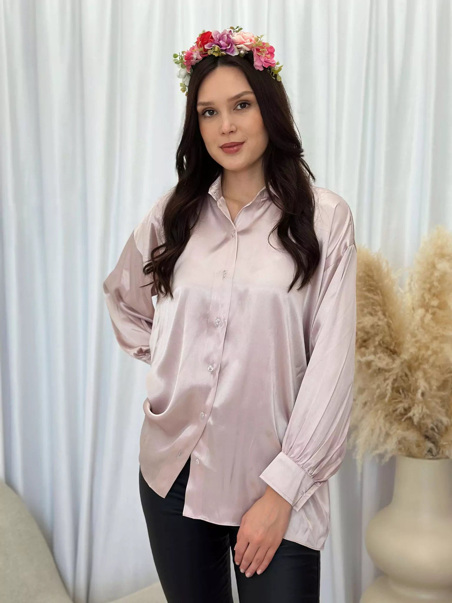 Silky Shirt - Rose GoldButton-Up Shirts