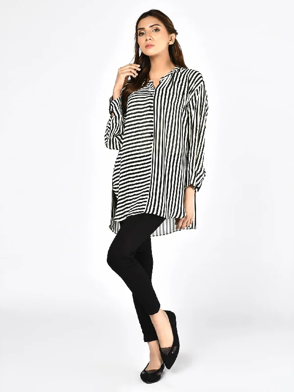 Black & White Striped ShirtGym Shirts