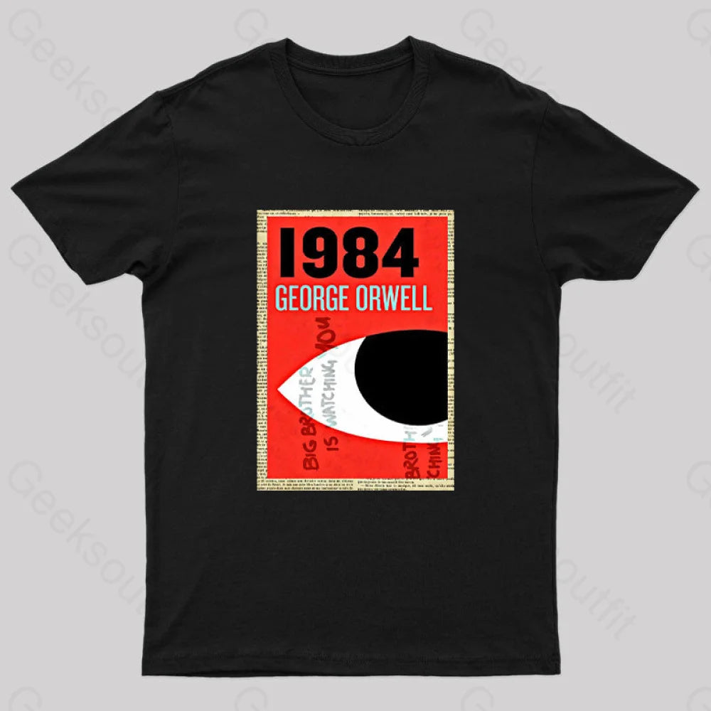 1984 Book Cover by George Orwell Geek T-ShirtWork Tee