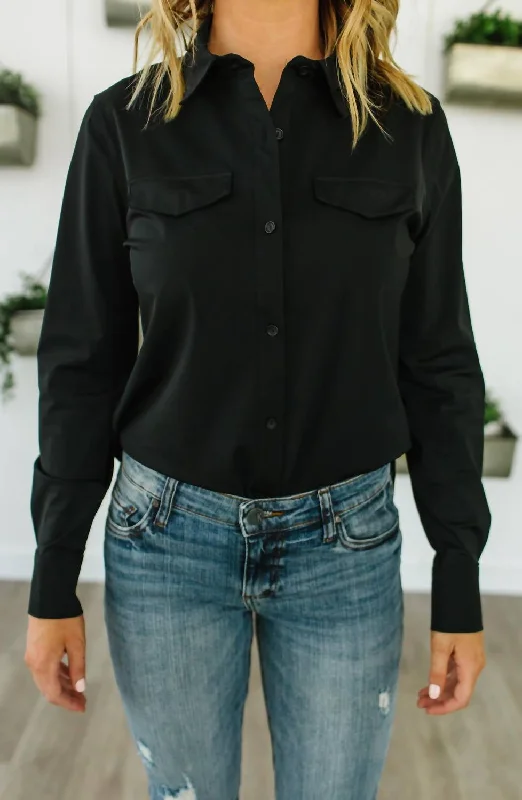 Brinkley Button Down Shirt In BlackThermal Shirts