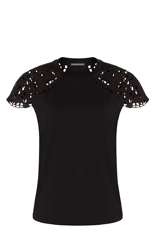 Butterfly Eyelet T Shirt - BlackTravel Shirts