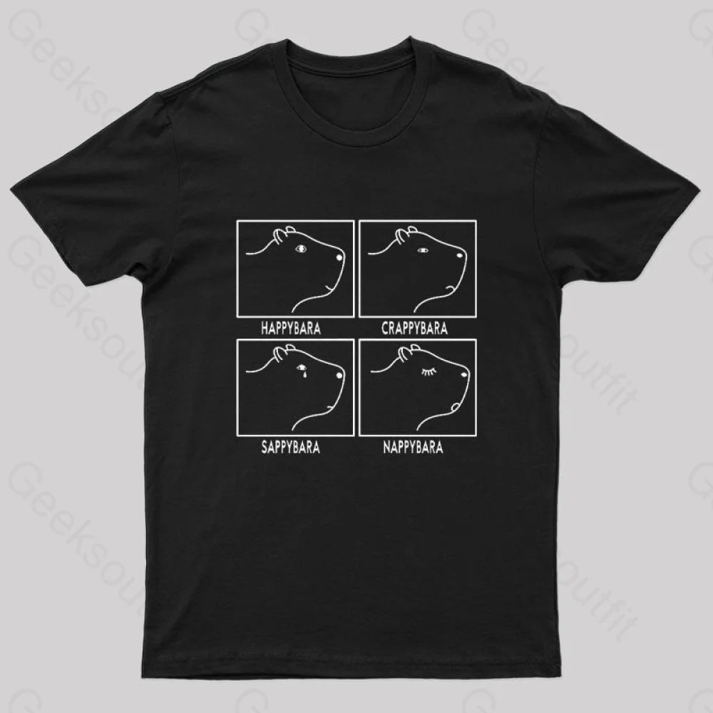 Capybara All the Moods Nerd T-ShirtSlimming Tee