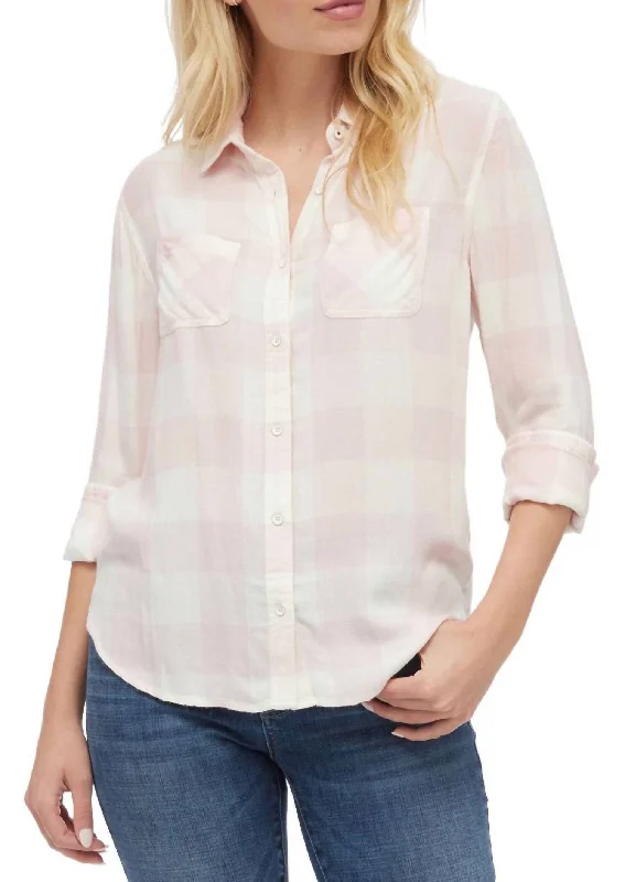 Chloe Shirt In Cream/pinkZippered Shirts