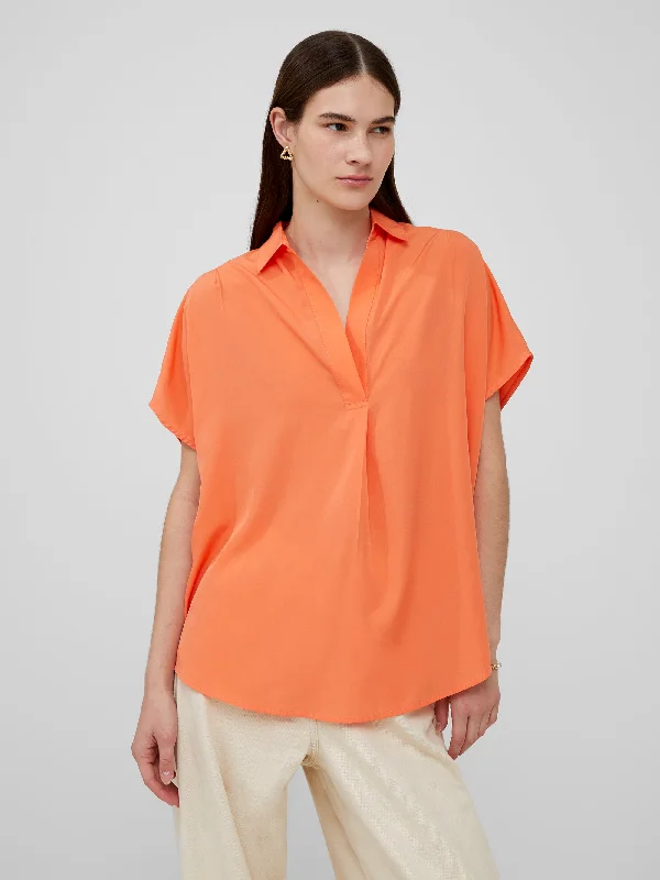 Crepe Light Cap Sleeve Popover ShirtLayered Shirts