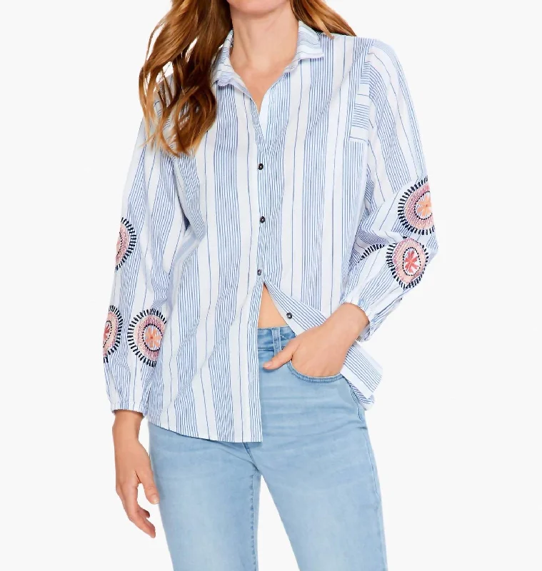 Embroidered Skies Shirt In Blue MultiCycling Shirts