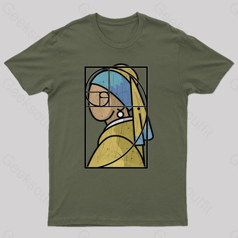 Fibonacci Girl with a Pearl Earring Geek T-ShirtOversized Tee