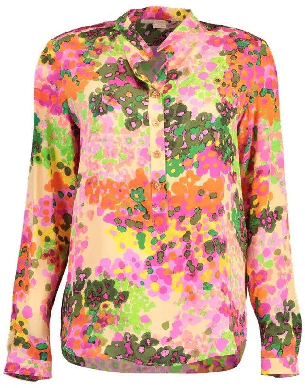 Floral Print Eva Silk ShirtYoga Shirts