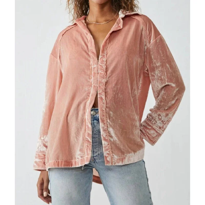 Free People - Marianne Velvet ShirtAsymmetrical Shirts