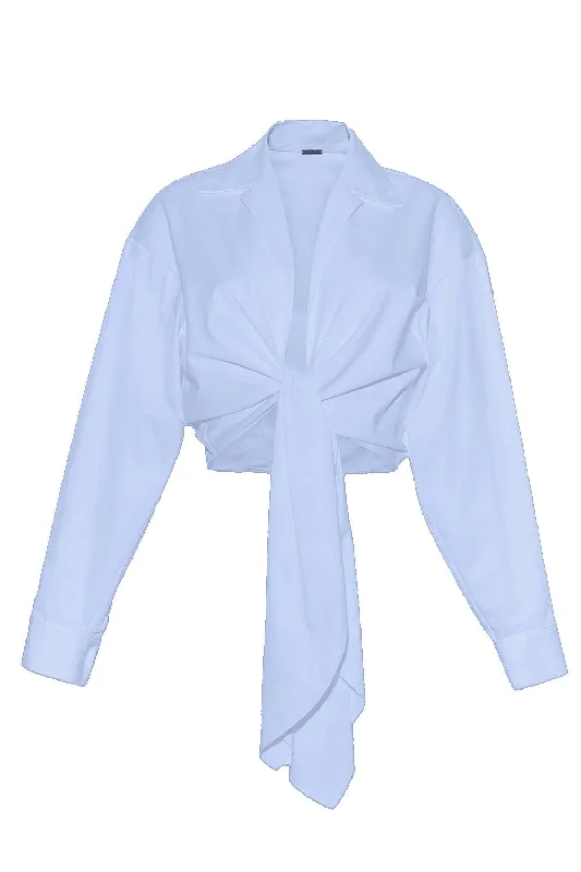 Front Tie Shirt - Pale BlueVelvet Shirts