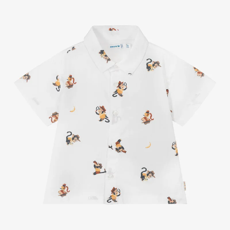 White Inspector Print ShirtArtist Shirts