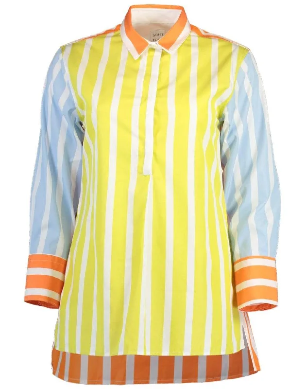 Nattie Colorblock Poplin Striped ShirtRainproof Shirts