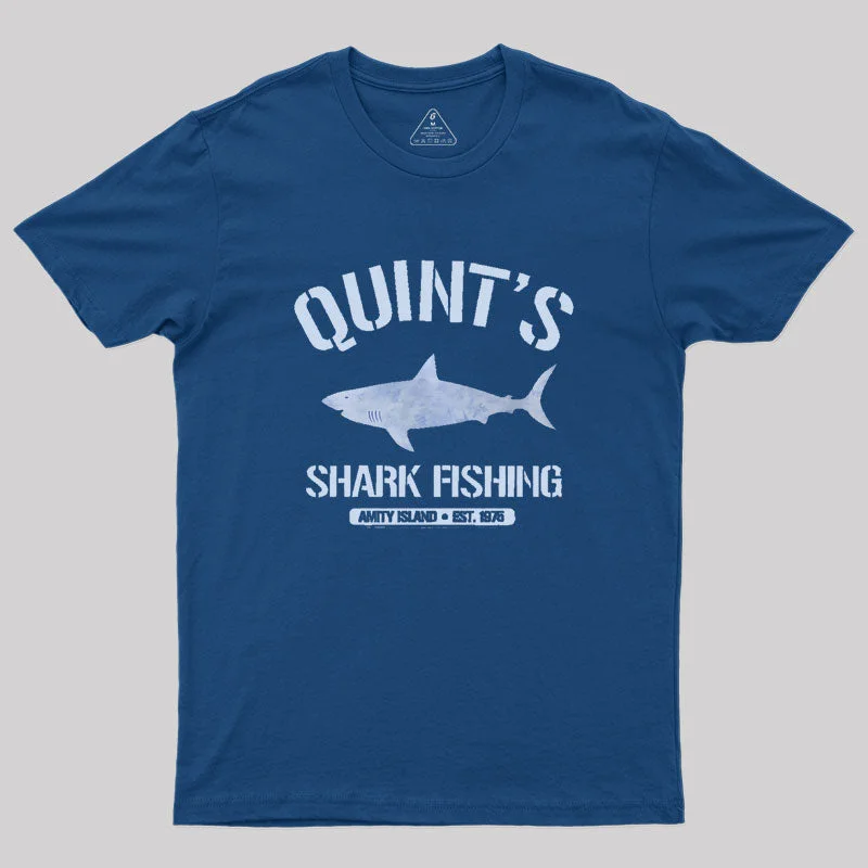 Quint's Shark Fishing Jaws Retro  Geek T-ShirtLinen Tee