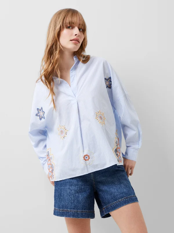 Rhodes Embroidered Poplin Popover ShirtFishing Shirts