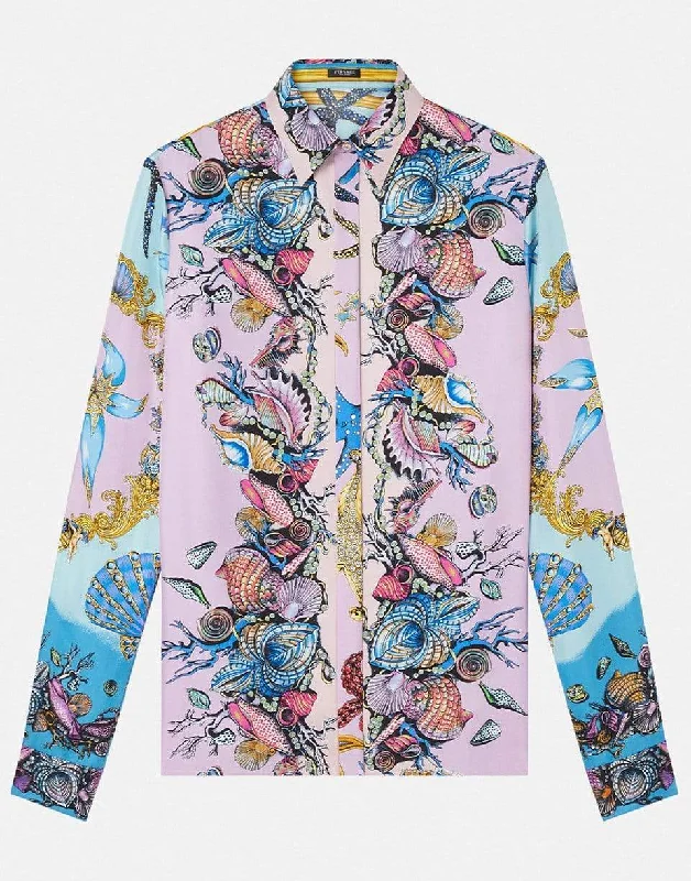 Trésor De La Mer Print Silk Twill ShirtLuxury Shirts