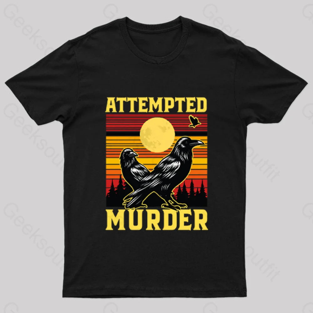 Vintage Sunset Attempted Murder Geek T-ShirtFast-Fashion Tee