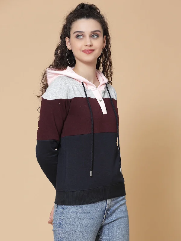 Hooded Color Block SweatshirtHigh-Fashion Sweatshirts