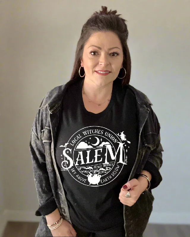 salem local witches union  sky above earth below | graphic topCotton Hoodies