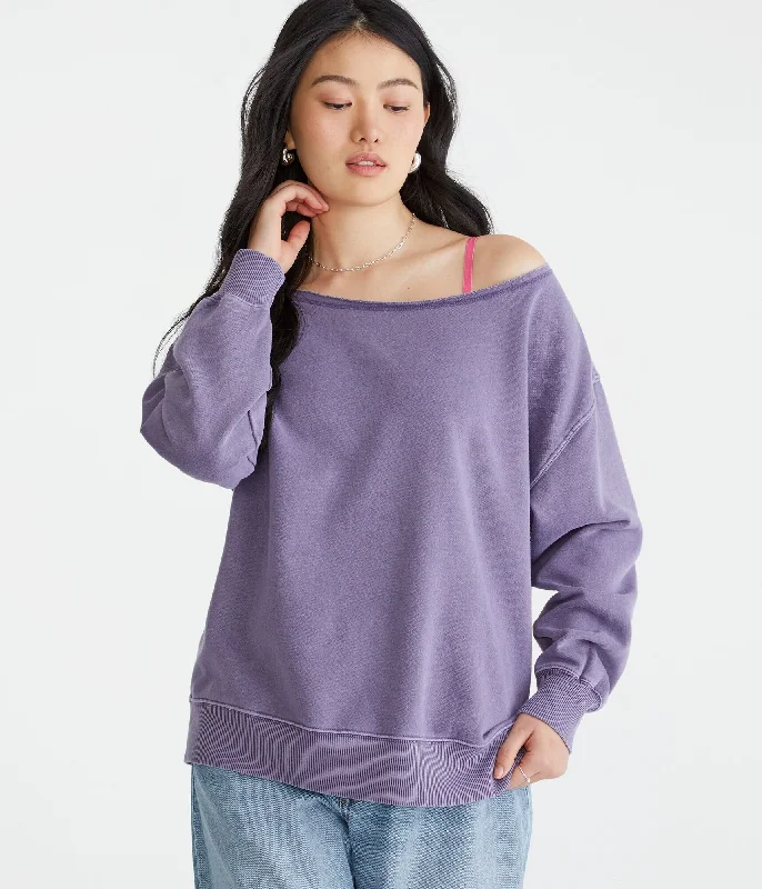 Aeropostale Washed Off-The-Shoulder SweatshirtTie-Dye Hoodies