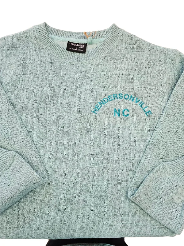 Hendersonville Logo Crewneck Embroidered Sweatshirt - Teal on Teal LogoSleep Hoodies